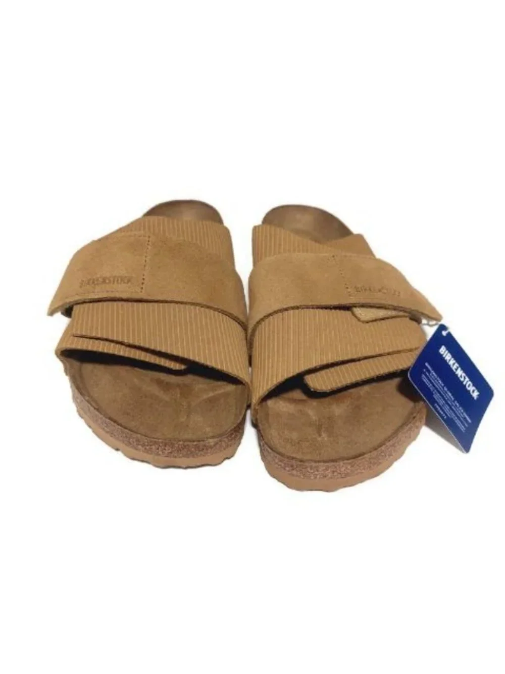 Birkenstock Kyoto Suede Embossed Sandals Mens 11 Corduroy Cork Brown Regular